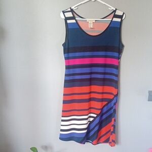 Women's Striped Multicolor Sleeveless Midi Dress by Prelude